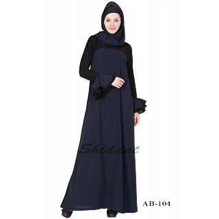 Dual colored abaya- Blue-Black